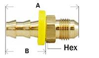 PO 37 Degree Male JIC Flare Adapter Diagram
